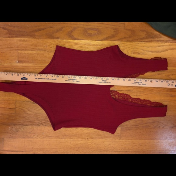 Free People NWT Body Suit Red with Lace Size M - Picture 9 of 16